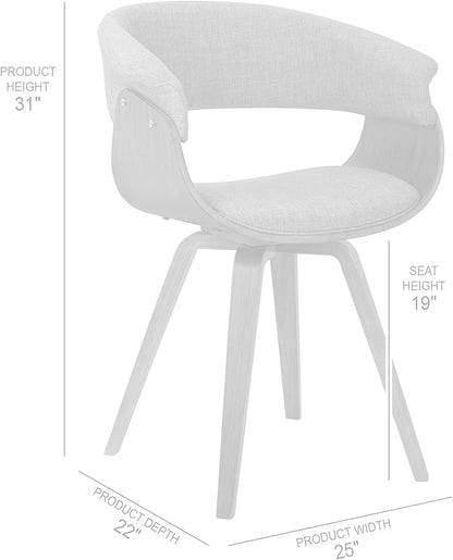 Armen Living Summer Modern Chair in Charcoal Fabric and Walnut Wood - Set of 2