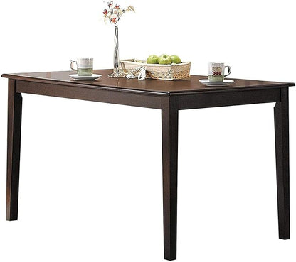 HomeStock Island Oasis Dining Table with Tapered Legs Espresso Brown 48 Inch x 32 Inch x 29 Inch Sturdy Build with Elegant Contours Assembly Required