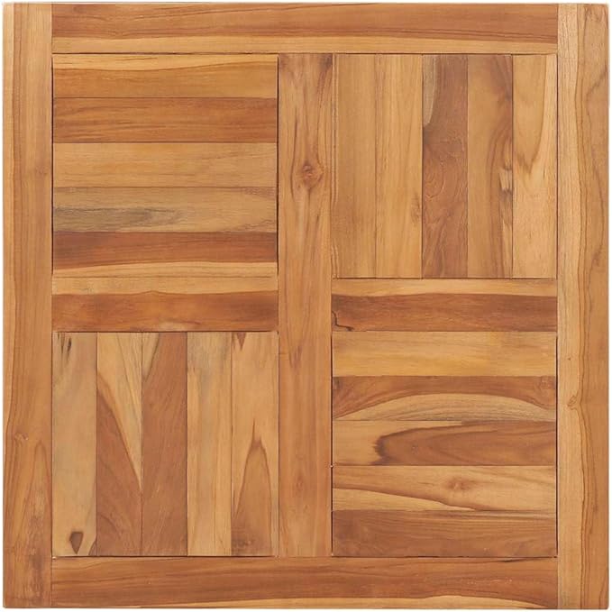 27.6" Teak Square Table Top 1" Sandblasted Indoor/Outdoor Butcher Block Desk Dining Café Patio Countertop