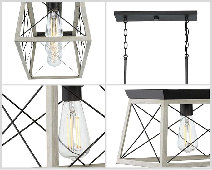 Progress Lighting Briarwood Collection 5-Light Dining Room Light Fixture, Farmhouse Style Modern Chandelier for Kitchen and Dining Room, 38" by 9", Graphite