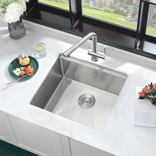 21 Inch Undermount Bar Sink Workstation-iAnomla 21x19 Stainless Steel Bar Sink Undermount Kitchen Sinks Outdoor 16 Gauge Single Bowl Rv Sinks with Cutting Board