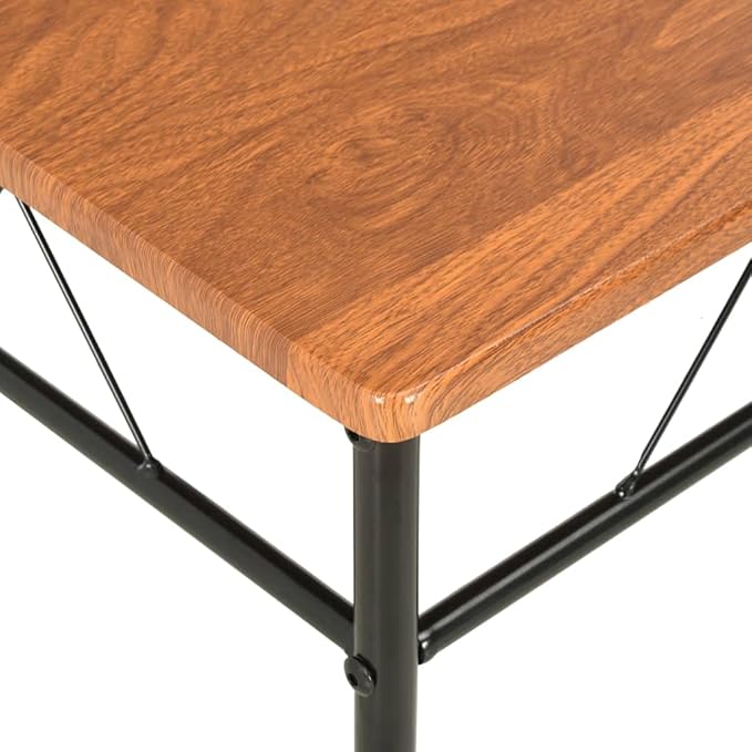 Mid-Century Modern Dining Chairs Set of 4, Brown & Black MDF and Steel Frame Kitchen Furniture with Smooth Finish and Ergonomic Design for Dining Room Kitchen Comedor