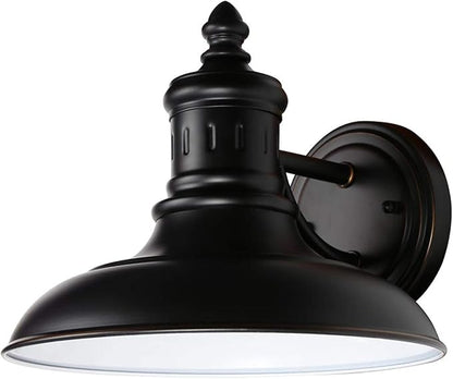 Design House 516732 Monterey Industrial Modern 1-Light Indoor/Outdoor Wall Mount with Metal Shade for Porch Entryway Barn, Oil Rubbed Bronze