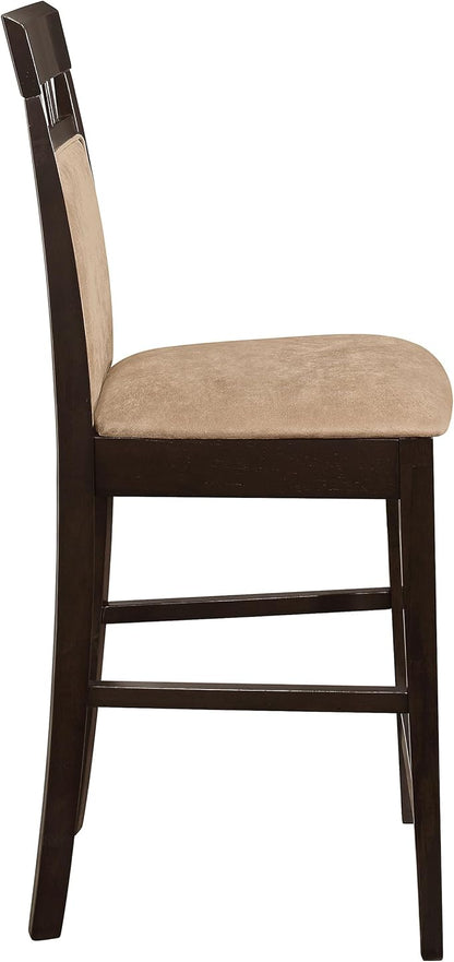 Coaster Home Furnishings - Gabriel - Wood Upholstered Counter Height Chairs (Set of 2) - Closed Back, Padded Seat and Back - Dining Room & Kitchen - Cappuccino - 100219