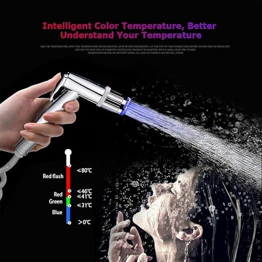 SNOMYRS 3-Color Temperature Sensitive Gradient LED Water Faucet Light Water Stream Color Changing Faucet Tap Sink Faucet for Kitchen and Bathroom (3 Color-1PC)