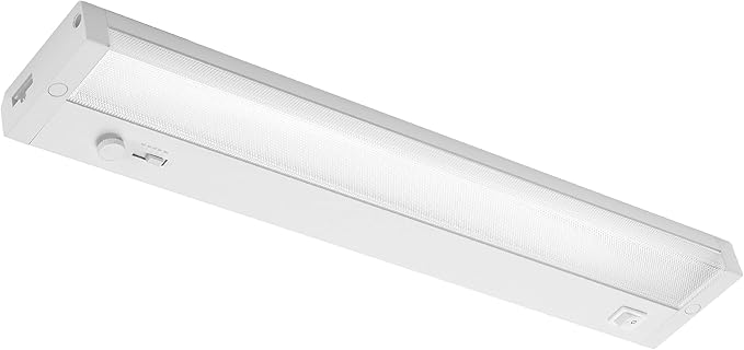 Maxxima 18 in. LED Under Cabinet Lighting, Dimmable, Linkable, Hardwired or Plug & Play, 700 Lumens, 5 CCT 2700K/3000K/3500K/4000K/5000K, Kitchen Install, On/Off Switch, White