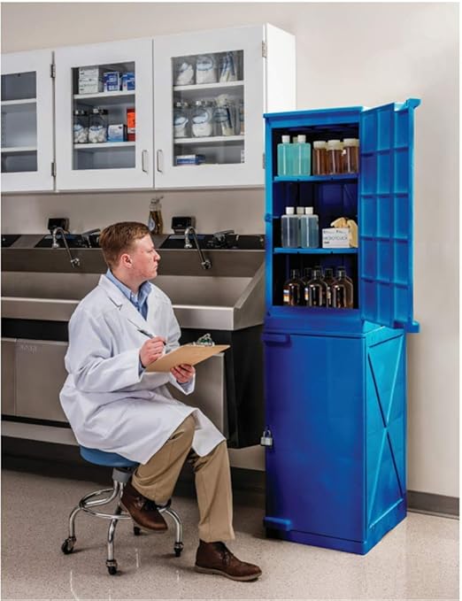 Eagle M12CRA Modular Poly Cabinet, 1 Door, 12 gal, Blue