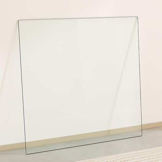 36"x36" Square Tempered Glass Table Top 3/8" Thick Flat Polish Eased Corners Side Table Replacement Clear Glass Tables Top for Living Room Patio Table Tops
