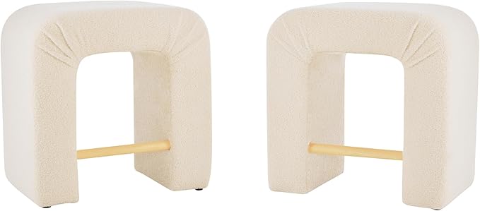 24''Boucle Stool Set of 2,Dining Chairs for Home Kitchen Island,Cream