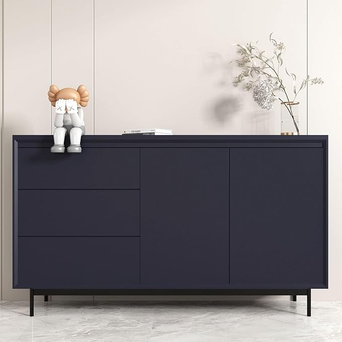 Decotalk 30"x400" Dark Blue Wallpaper Peel and Stick Dark Blue Wallpaper for Bedroom, Navy Wall Vinyl Removable Dark Blue Contact Paper for Cabinets and Drawers Waterproof Navy Contact Paper