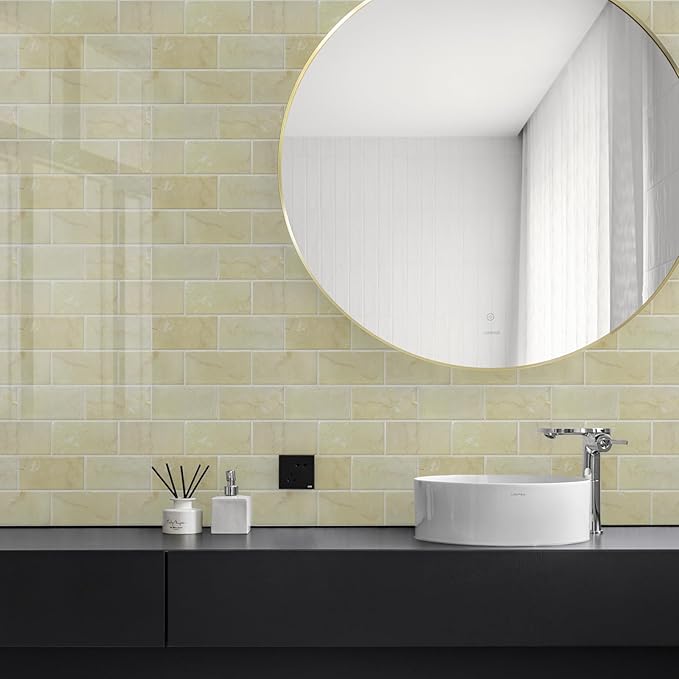 STICKGOO 10-Sheet Subway Tile Peel and Stick Backsplash, Self Adhesive Vinyl Wall Tiles, Stick on Backsplash for Kitchen and Bathroom(Thicker Design)