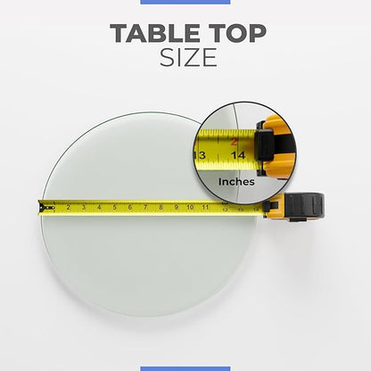 14" Inch Round Glass Table Top 1/2" Thick Tempered Beveled Edge by Fab Glass and Mirror