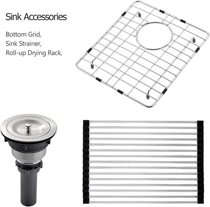 21 Stainless Steel Drop In Kitchen Bar Sink, Luckyhorse 21” x 21” x 10” 18 Gauge Stainless Steel Topmount Kitchen Outdoor Sink LH033L