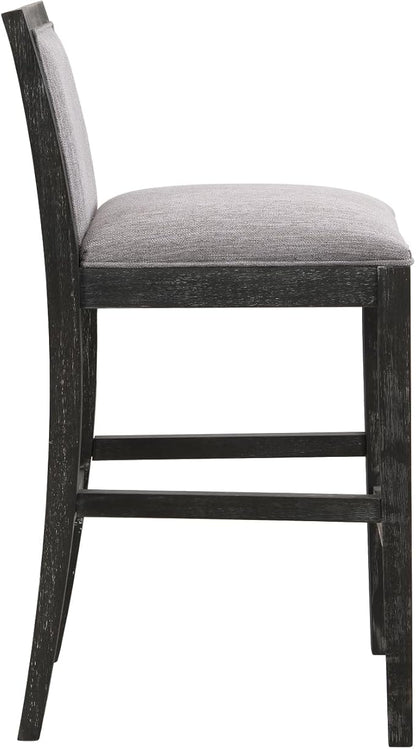 30.5 Inch Height Stools Set of 2, Rubberwood Frame, Fabric Upholstered Barstools, Retro Design for Kitchen Island, Bedroom, Dining Room
