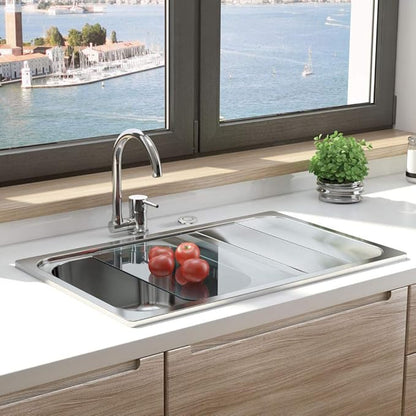 Sink Top Air Switch Kit Garbage Disposal Part by CLEESINK (LONG/3.5", Brushed Nickel Stainless Steel)