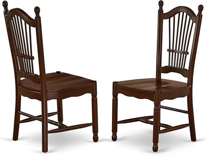 HomeStock 7-Piece Dining Table Set with Rectangle Wooden Table (36x60 Inch) and 6 Dining Room Chairs in Mahogany, Perfect for Dining Rooms