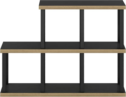 Furinno Turn-N-Tube No Tools Decorative Display Shelf, 5-Cube, Americano/Black