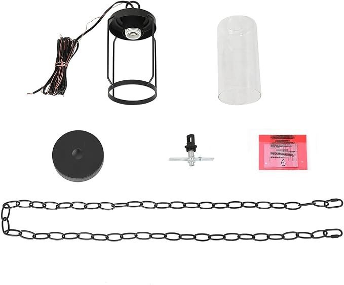 LALUZ Outdoor Pendant Lights, Black Outdoor Pendant Hanging Lights Adjustable Industrial Exterior Porch Light Fixtures Glass Shade for Patio, Entryway, Garden