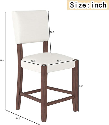 Mid Century Modern Bar Stools Set of 4, 40.4" Counter Stools with Back, Linen Upholstered Barstools Chairs for Kitchen Island Dining Room, Beige，Grey,for Living Room