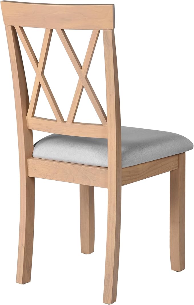 Ball & Cast 5-Piece Farmhouse Drop Leaf Folding Dining Table with Chairs, 29.57"~45.67" Extendable Table w/4pcs Backrest Dining-Chair, Foldable Kitchen Breakfast Set for 4,Space Saving,Natural