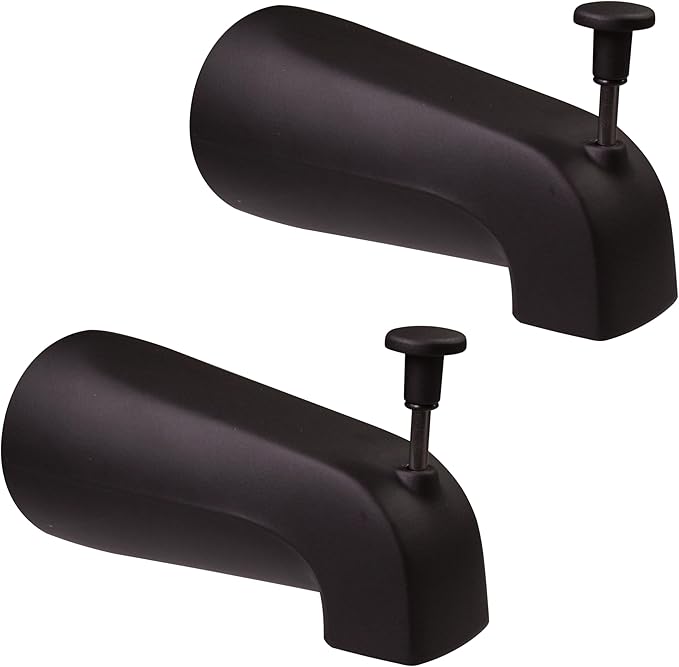 Westbrass E531D-1F-2-12 5-1/4" Reach Wall Mount Tub Spout with Front Diverter, Oil Rubbed Bronze (2-Pack)