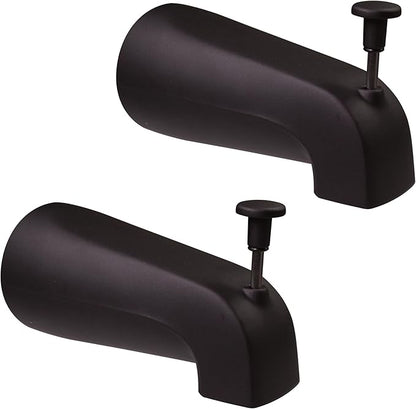 Westbrass E531D-1F-2-12 5-1/4" Reach Wall Mount Tub Spout with Front Diverter, Oil Rubbed Bronze (2-Pack)