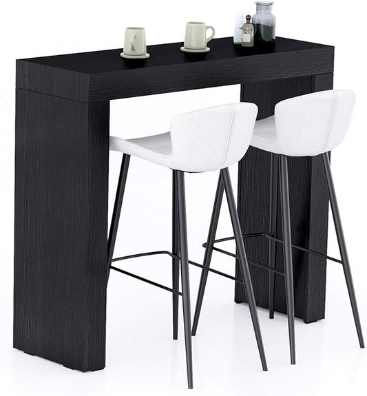 Mobili Fiver, Evolution High Table 47.2 x 15.7 in, Ashwood Black, Made in Italy