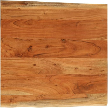 Rustic Acacia Wood Small Square Table Top 15.7x15.7x1.5 in Live Edge Solid Wood Tabletop for Butcher Block Standing Desk Side Coffee Bar Counter