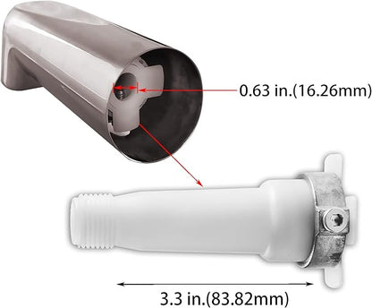 SENTO Slip On Gold Universal Heavy Durable Metal Bathroom Tub Spout Without Diverter, Heavy Duty Metal Bathtub Faucet Without Shower Diverter - 7 Inches 1/2" Copper Pipe, Satin Nickel