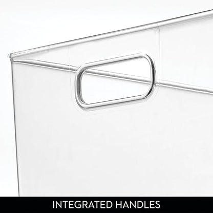 iDesign Storage Bins with Handles - Organize Kitchen, Bathroom, or Home Office - Set of 8 - Clear