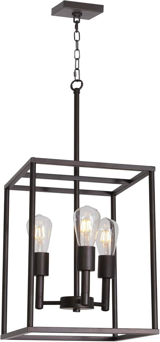 VINLUZ 3 Light Farmhouse Chandelier Black Fixture