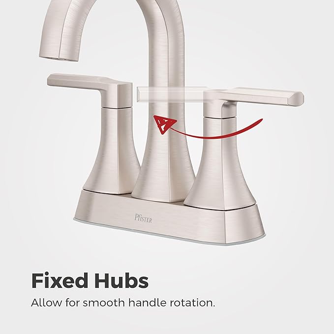 Pfister Vaneri Bathroom Sink Faucet, 4-Inch Centerset, 2-Handle, 3-Hole, NSF Certified, Spot Defense Brushed Nickel Finish, LF048VRIGS