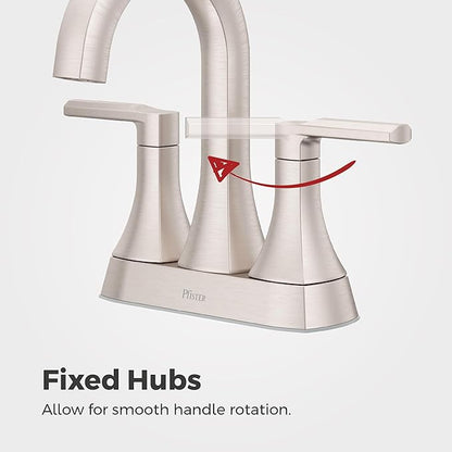 Pfister Vaneri Bathroom Sink Faucet, 4-Inch Centerset, 2-Handle, 3-Hole, NSF Certified, Spot Defense Brushed Nickel Finish, LF048VRIGS