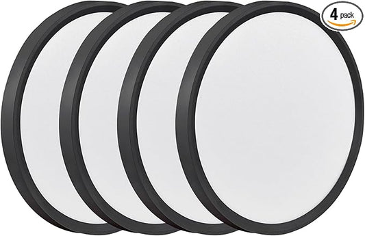 4PK 9 Inch LED Flush Mount Ceiling Light, 18W, 1860LM, 3000K/4000K/6000K CCT Selectable, Round Flat Panel Low Profile Ceiling Light Fixtures for Hallway, Kitchen, Bedroom, Laundry Room