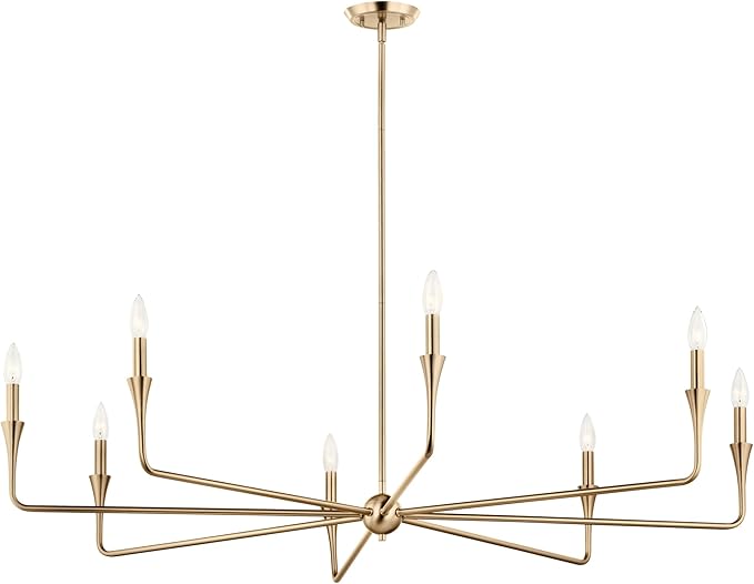 Kichler Alvaro 8-Light Chandelier, Soft Modern Light in Champagne Bronze, for Great Room or Large Living or Dining Room (23.25" x 50"), 52691CPZ