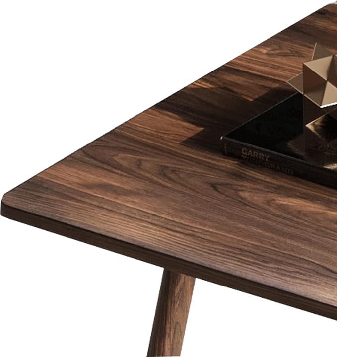 BROVAVE 47" Sturdy MDF Dining Table, Island Table with Metal Legs, Rustic Dining Tables with Non-Slip Pads for Kitchen, Walnut