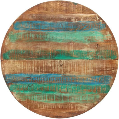 Multicolor Solid Reclaimed Wood Dining Table, Round Medium Sleek Kitchen Dinner Table, 43.3-inch for Dining Room, Easy Assembly