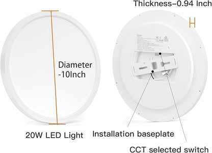 TALOYA Dimmable Flush Mount Ceiling Light,10Inch,20W,5 CCT,LED Ceiling Light Fixture for Bedroom,Kitchen,Living Room,White