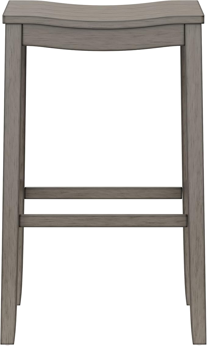 Hillsdale Furniture Fiddler Backless Saddle Bar Stool, Aged Gray
