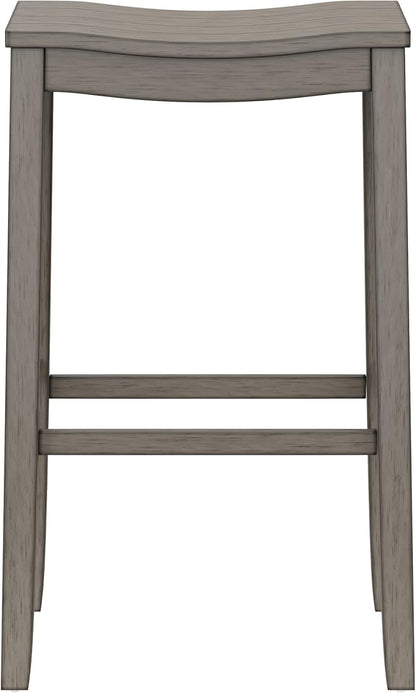 Hillsdale Furniture Fiddler Backless Saddle Bar Stool, Aged Gray