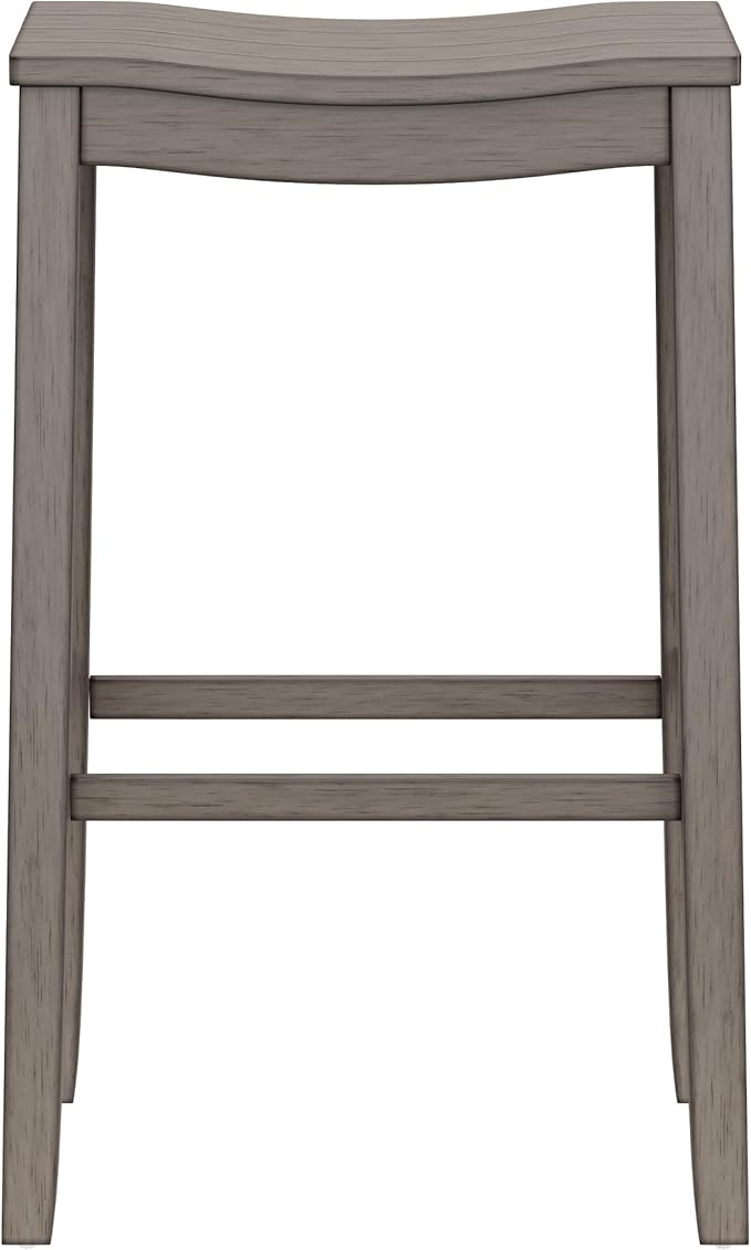 Hillsdale Furniture Fiddler Backless Saddle Bar Stool, Aged Gray