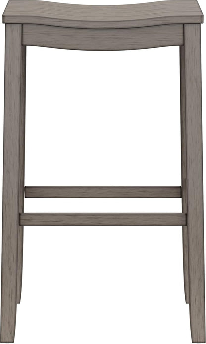 Hillsdale Furniture Fiddler Backless Saddle Bar Stool, Aged Gray