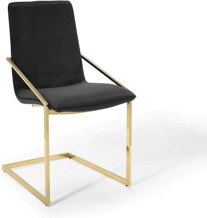 Modway Pitch Performance Velvet Armchair, 2 pcs - Dining Chairs, Gold Black