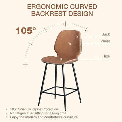 HOMMPA Counter Height Stools with Back (2, 26IN)