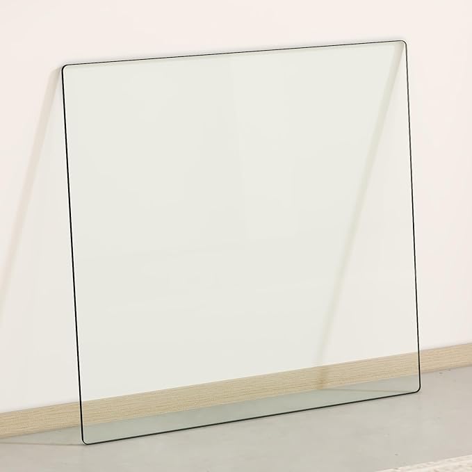 24"x24" Square Tempered Glass Table Top 1/4" Thick Flat Polish Eased Corners Side Table Replacement Clear Glass Tables Top for Living Room Patio Table Tops