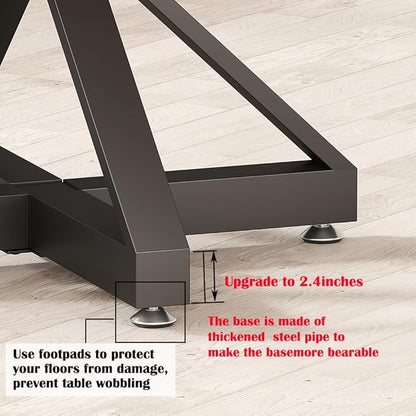 28In Modern Table Base Metal Pedestal Dinning Table Legs with Suction Cups, Heavy Duty Desk Base for Marble,Glass,Wood Top