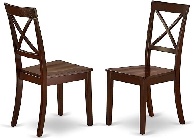 HomeStock 7 Piece Kitchen Table & Chairs Set Consist of a Rectangle Dining Table and 6 Dining Room Chairs, 36x60 Inch, Mahogany