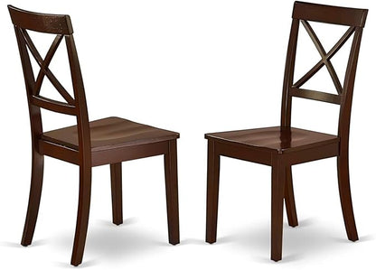 HomeStock 7 Piece Kitchen Table & Chairs Set Consist of a Rectangle Dining Table and 6 Dining Room Chairs, 36x60 Inch, Mahogany