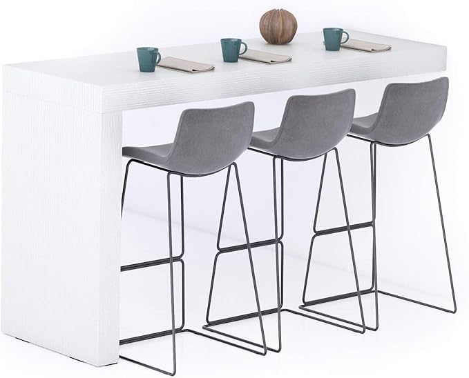 Mobili Fiver, Evolution Kitchen Peninsula 70.9 x 23.6 in, Ashwood White, Made in Italy