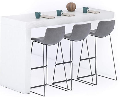 Mobili Fiver, Evolution Kitchen Peninsula 70.9 x 23.6 in, Ashwood White, Made in Italy